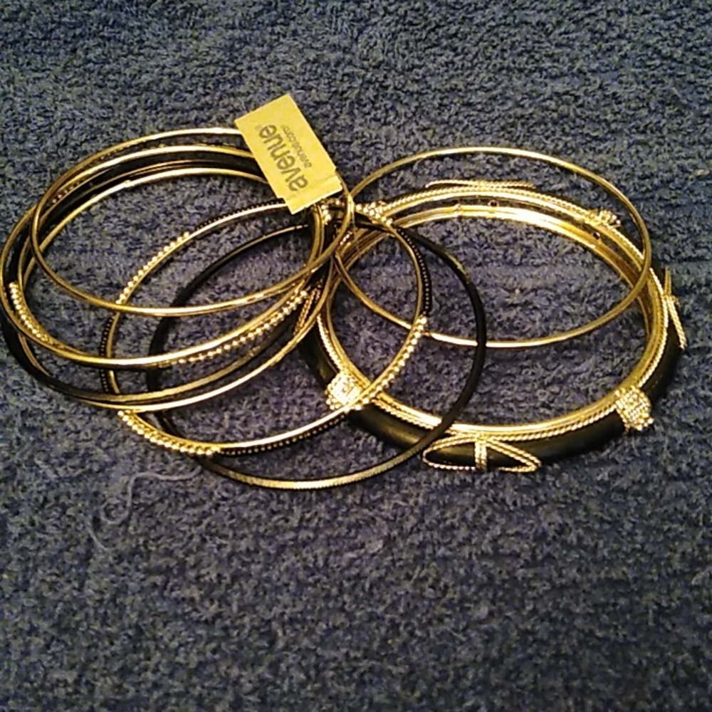Black and silver bangles